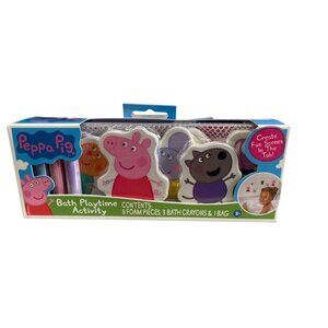 Peppa Pig Bath Playtime Activity Set With 8 Foam Pieces & 3 Bath Crayons